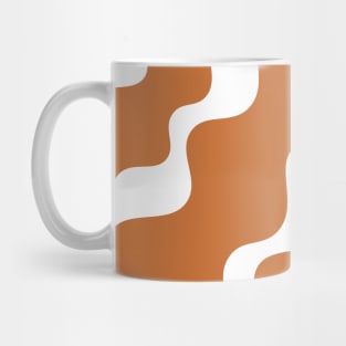 Brown and white slanting waves pattern Mug